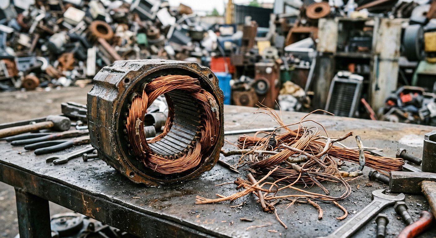 Elektrik motoru ve bakır sargı